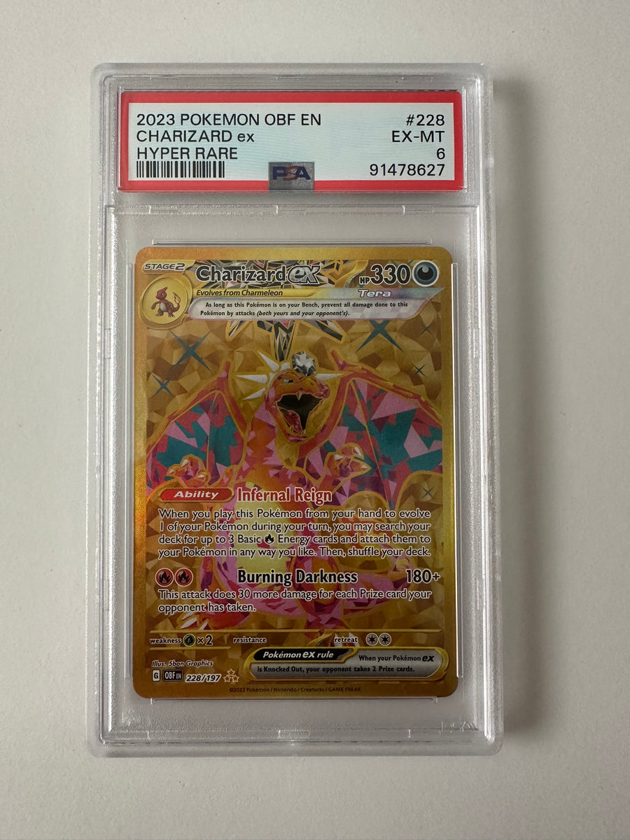 Charizard EX 228/197 Holo Hyper Rare Obsidian Flames PSA 6