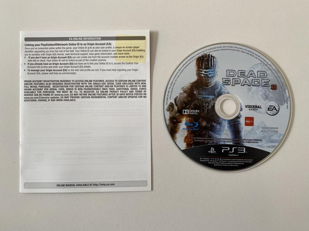Dead Space 3 Limited Edition PC DVD-Rom 2 Discs no manual