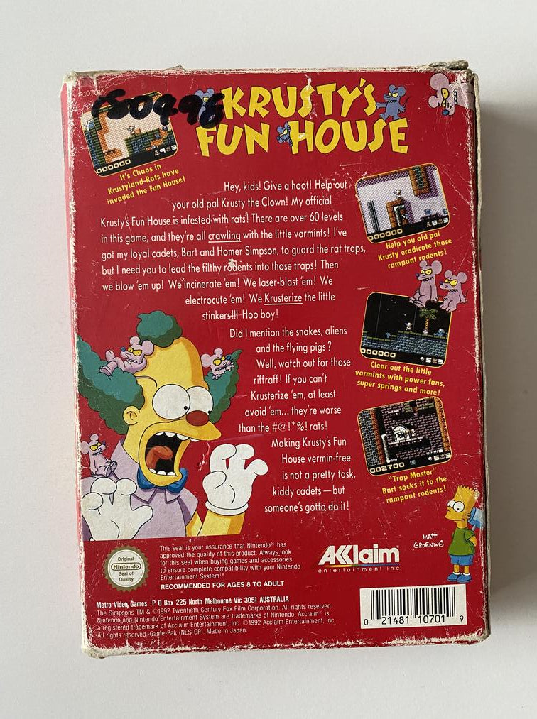 Krusty s Fun House Boxed Nintendo NES GameFleets