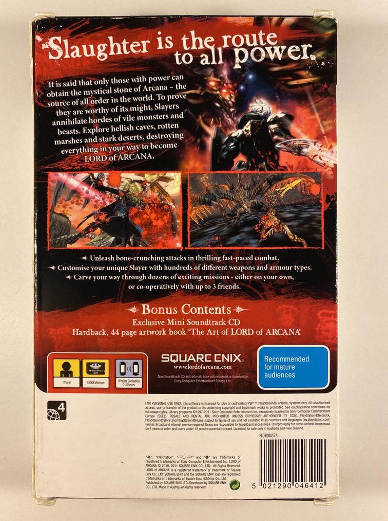 Lord Of Arcana Slayer Limited Edition Sur PSP - NEUF Sous Blister PAL