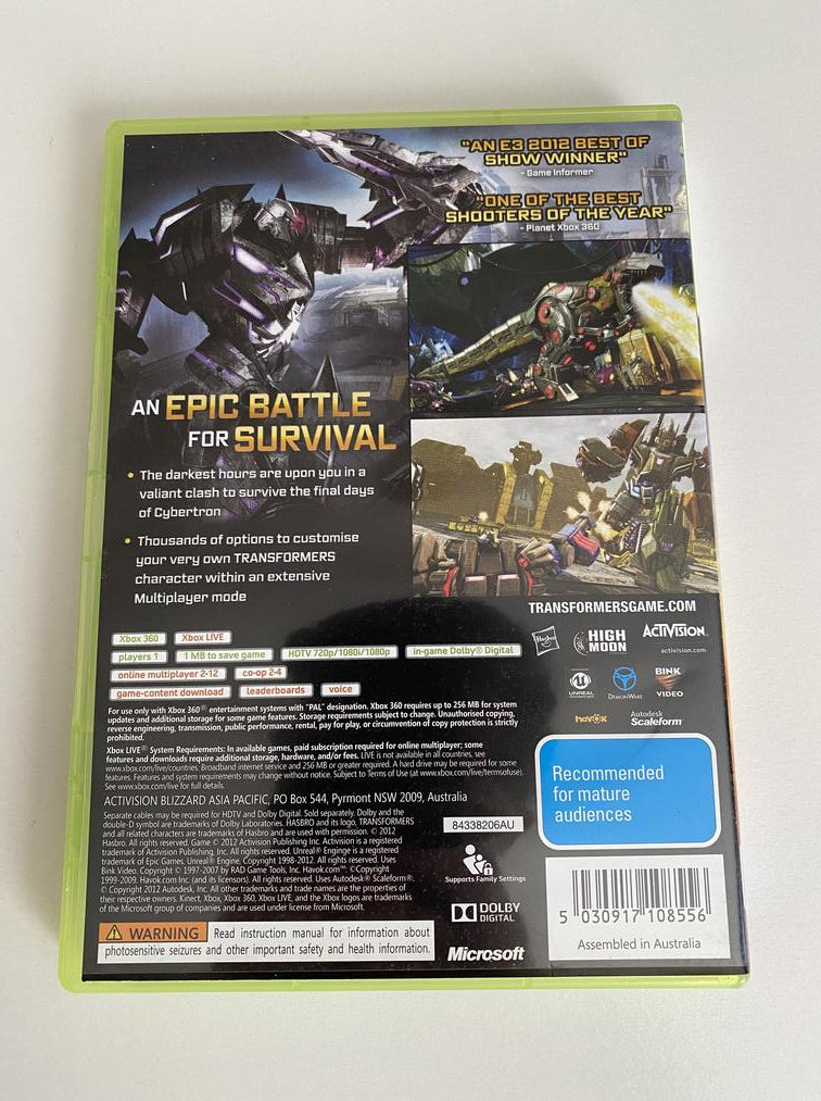 Transformers Fall War For Cybertron Xbox One Fall Of Cybertron