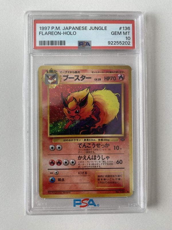 Flareon Holo No. 136 Jungle PSA 10 Japanese
