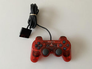 Sony PlayStation 2 PS2 Controller Clear Transparent Red