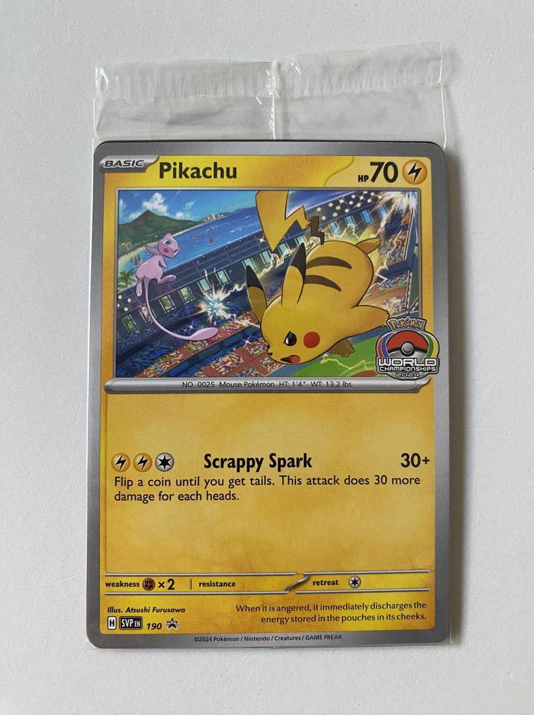 Pikachu SVP 190 World Championships 2024 Scarlet and Violet Promos Sealed