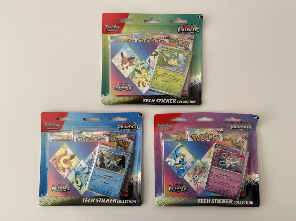 Pokemon TCG Prismatic Evolutions Tech Sticker Collection 3 Set