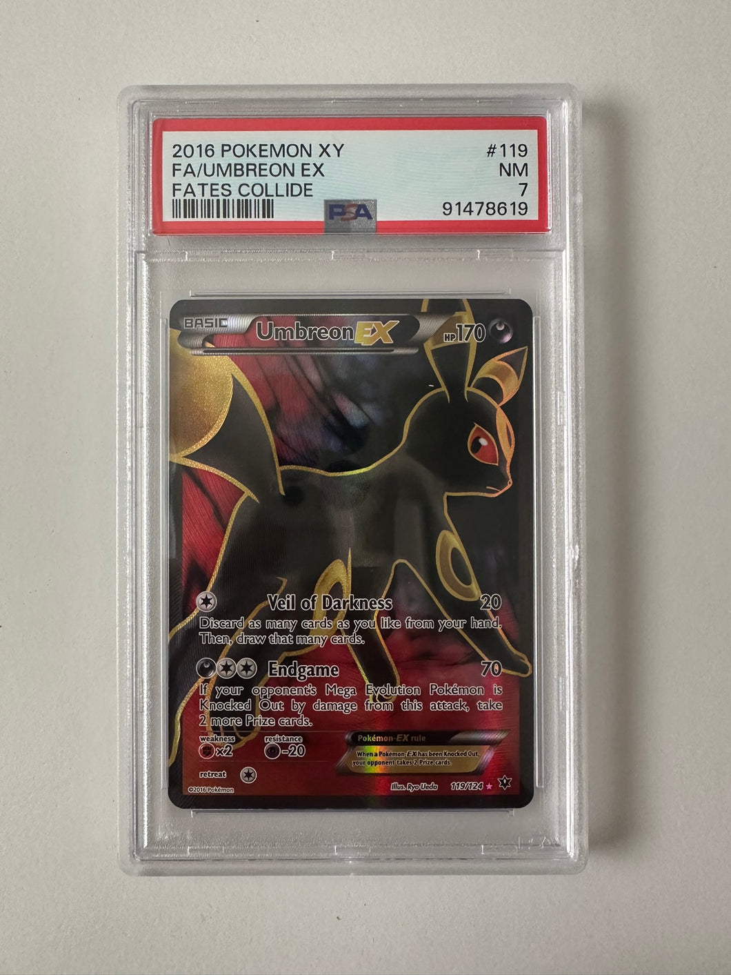 Umbreon EX 119/124 Fates Collide Full Art PSA 7 | GameFleets