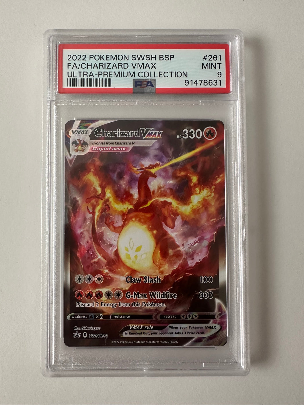 Charizard VMAX SWSH261 Full Art Black Star Promo PSA 9