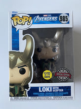 Load image into Gallery viewer, Loki With Scepter 985 The Avengers Glows In The Dark Funko Pop Vinyl