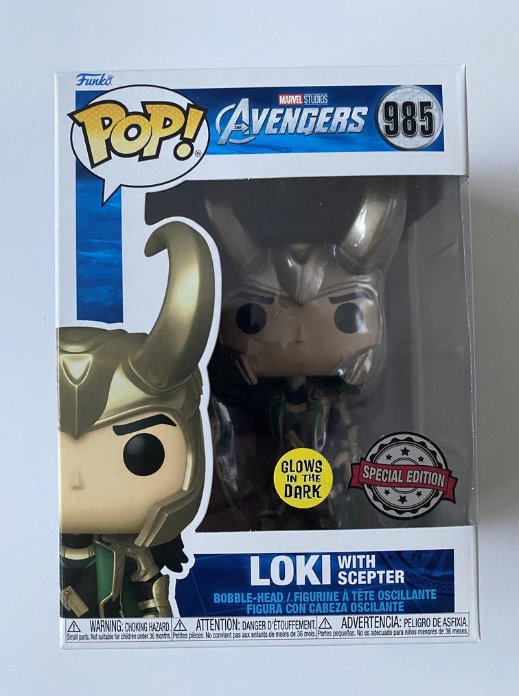 Loki With Scepter 985 The Avengers Glows In The Dark Funko Pop Vinyl