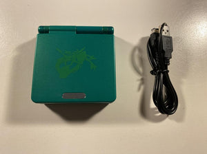 Nintendo GameBoy Advance GBA SP Console Custom Rayquaza Green