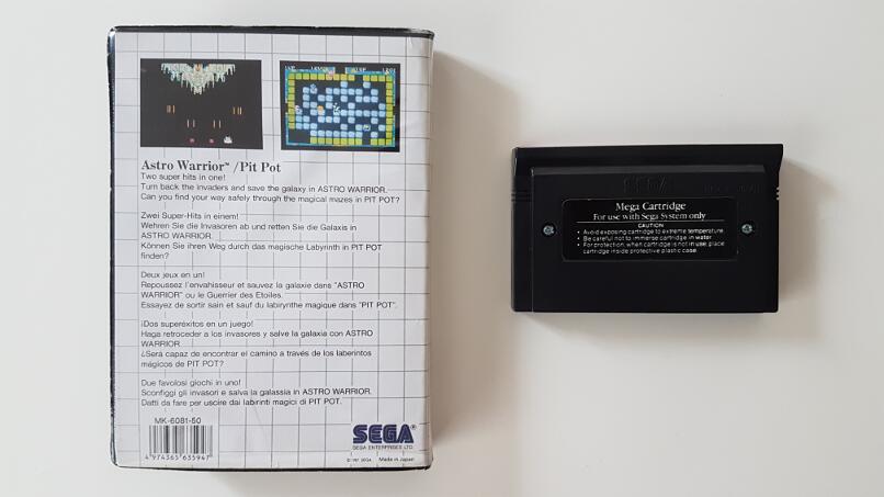 Astro Warrior / Pit Pot – SEGA Master System – 1987 – PAL – Très Bon état – Jeu Complet