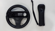 Load image into Gallery viewer, Genuine Nintendo Wii Steering Wheel Mario Kart Black, Motion Remote and Silicone Case