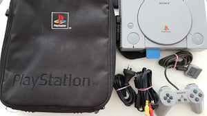 Sony PlayStation 1 PS1 Console, Controller, Leads, Memory Card & Carry Bag
