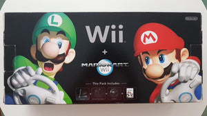 Nintendo Wii Console Black + Mariokart Wii Box