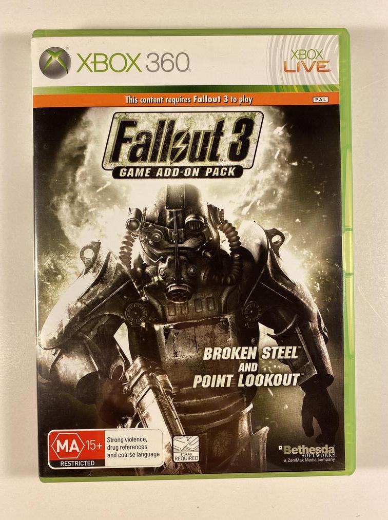 Fallout 3 Game Add-On Pack Broken Steel and Point Lookout Microsoft Xbox 360