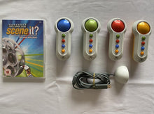 Load image into Gallery viewer, Scene It? Lights Camera Action 4x Big Button Wireless Buzzer Controllers and Game