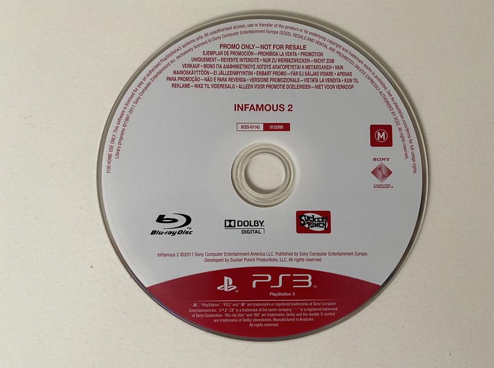 Infamous 2 Promo Disc Sony PlayStation 3
