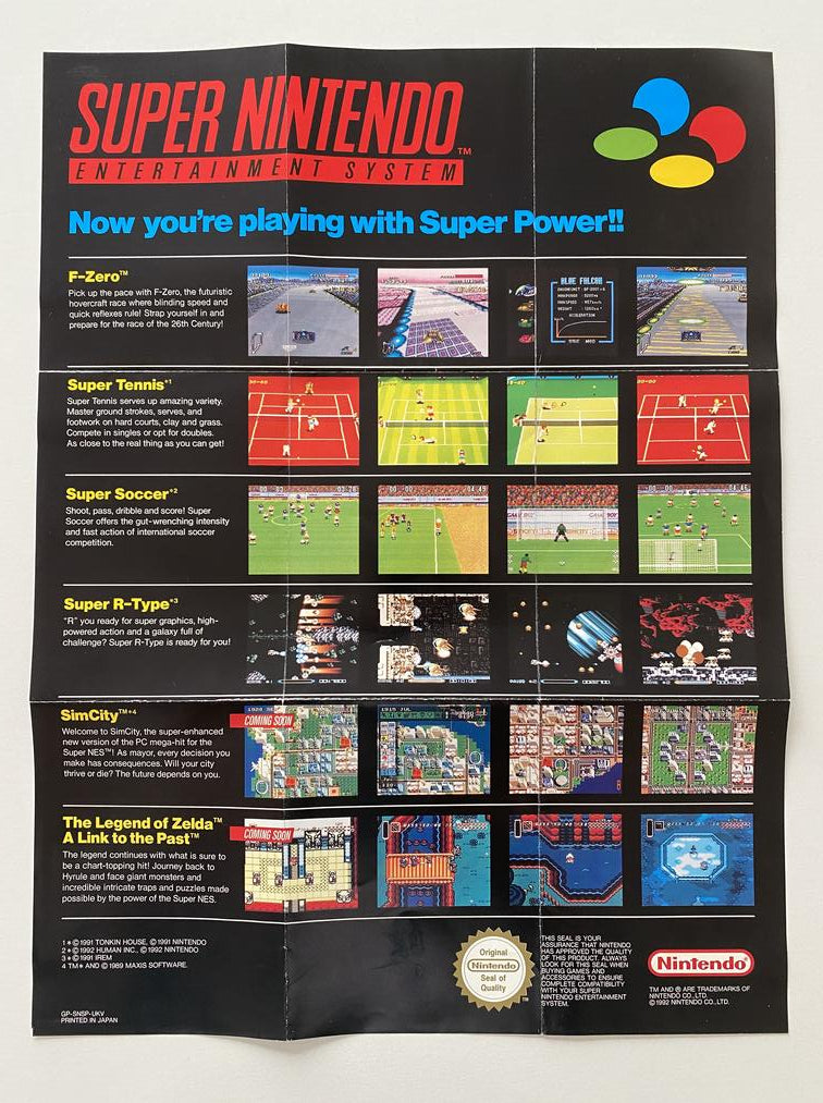 Now You're Playing With Super Power SNES Nintendo Retro Poster