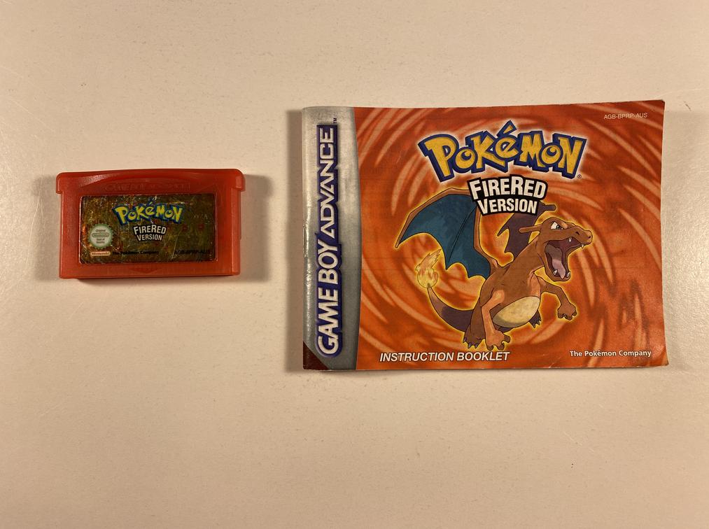 Pokemon Fire Red Version and Manual Nintendo Game Boy Advance