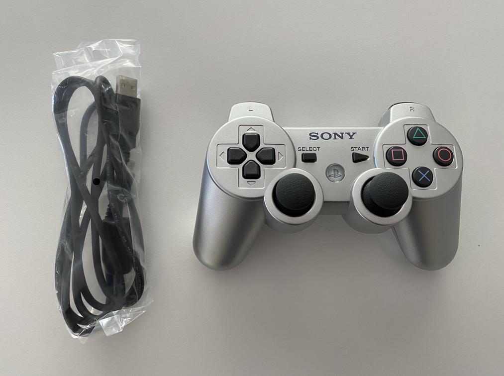 Playstation Dualshock Ps3 Silver Controller Sixaxis Controller